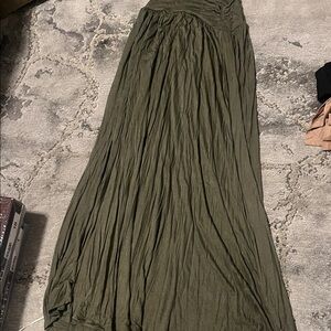 Popular Basics Forest Green Maxi Skirt